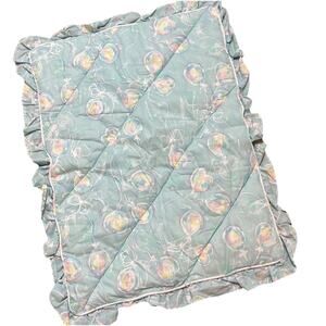 Judi’s Vintage Baby Girl Quilt Blanket Ruffles Balloons 80s 90s Cottagecore USA
